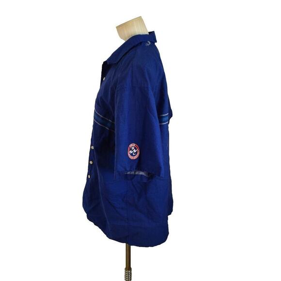 Vintage Polo Jeans Co Ralph Lauren Shirt Mens Large Blue Denim Button Up Striped - Picture 2 of 4